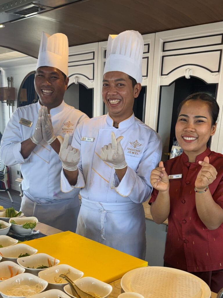 Friendly Uniworld staff on Mekong River Cruise